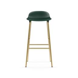 Normann Copenhagen Form Barstool - 75cm - Green - Brass Legs Shell Colour: Green, Leg Colour: Brass - thumbnail 2