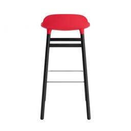 Normann Copenhagen Form Barstool - Wood - 75cm - Bright Red - Black Oak Legs Shell Colour: Bright Red, Leg Colour: Black Oak - thumbnail 4