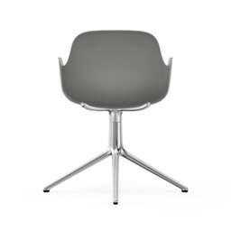 Normann Copenhagen Form Armchair Swivel - 4 Leg - Grey - Aluminium Legs Shell Colour: Grey, Leg Colour: Aluminium - thumbnail 4