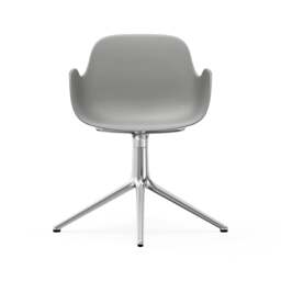 Normann Copenhagen Form Armchair Swivel - 4 Leg - Grey - Aluminium Legs Shell Colour: Grey, Leg Colour: Aluminium - thumbnail 2