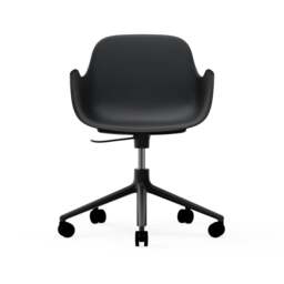 Normann Copenhagen Form Armchair Swivel - 5 Wheel - Gas Lift - Black Legs Shell Colour: Black, Leg Colour: Black - thumbnail 2