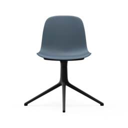 Normann Copenhagen Form Chair Swivel - 4 Leg - Blue - Black Legs Shell Colour: Blue, Leg Colour: Black - thumbnail 2