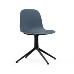 Normann Copenhagen Form Chair Swivel - 4 Leg - Blue - Black Legs Shell Colour: Blue, Leg Colour: Black
