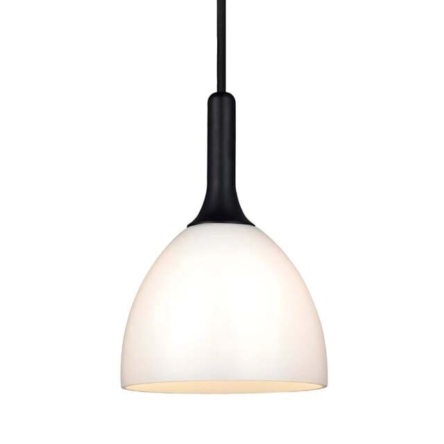 Halo Design Bellevue Pendant Light - O14 - Opal Glass - Black Wood - image 1