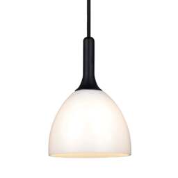 Halo Design Bellevue Pendant Light - O14 - Opal Glass - Black Wood - thumbnail 1