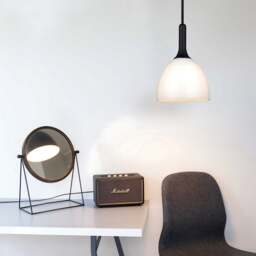 Halo Design Bellevue Pendant Light - O14 - Opal Glass - Black Wood - thumbnail 2