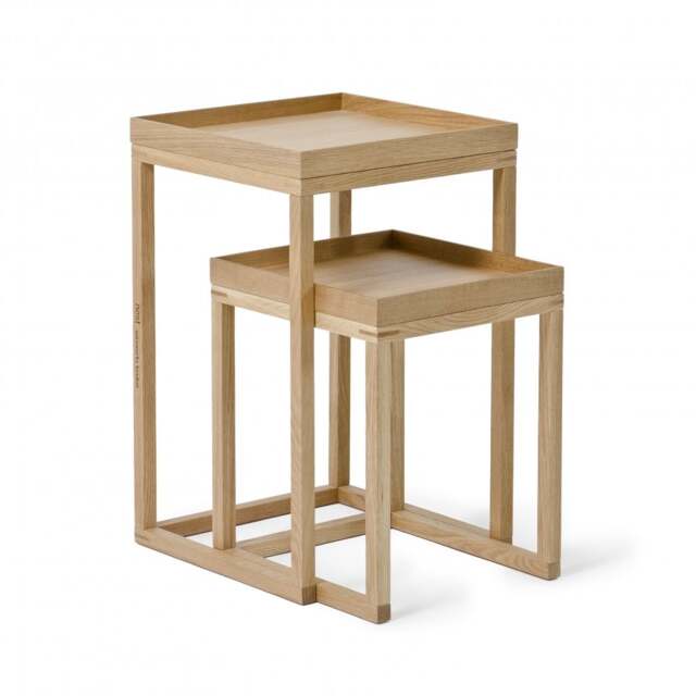 Wireworks Nest of 2 Side Tables - Oak - image 1