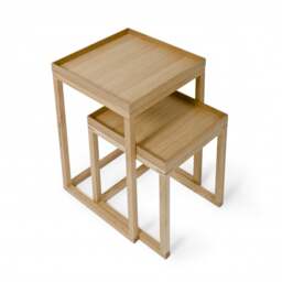 Wireworks Nest of 2 Side Tables - Oak - thumbnail 4
