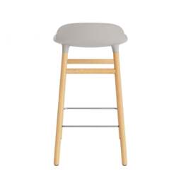 Normann Copenhagen Form Barstool - Wood - 65cm - Warm Grey - Oak Legs Shell Colour: Warm Grey, Leg Colour: Oak - thumbnail 4