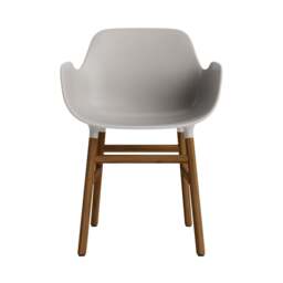 Normann Copenhagen Form Armchair - Warm Grey - Walnut Legs Shell Colour: Warm Grey, Leg Colour: Walnut - thumbnail 2