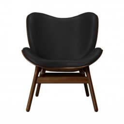 Umage A Conversation Piece Armchair - Low - Dark Oak - Hope Leather Black Wood: Dark Oak, Colour: Black - thumbnail 2