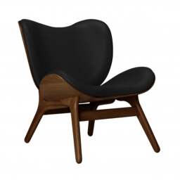 Umage A Conversation Piece Armchair - Low - Dark Oak - Hope Leather Black Wood: Dark Oak, Colour: Black