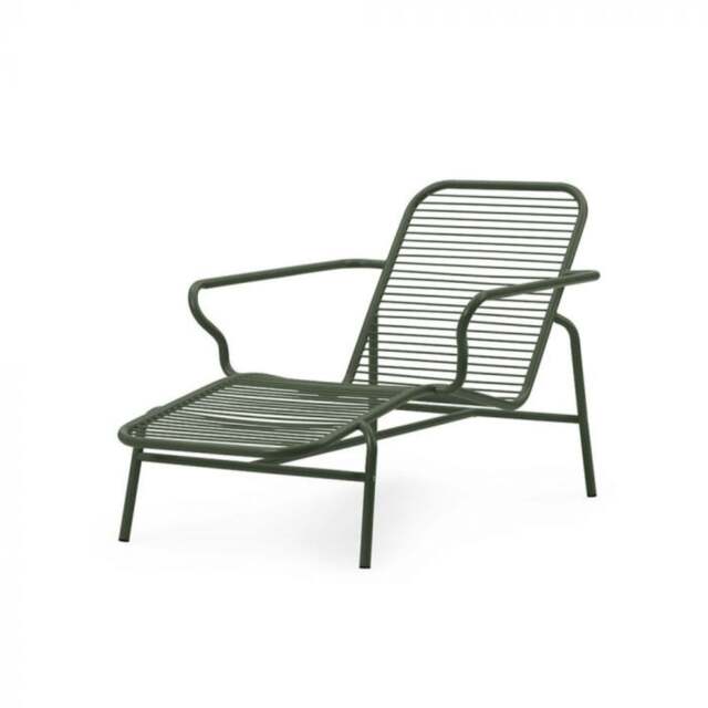 Normann Copenhagen Vig Outdoor Chaise Longue - Dark Green Powder-coated Steel - image 1