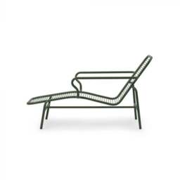 Normann Copenhagen Vig Outdoor Chaise Longue - Dark Green Powder-coated Steel - thumbnail 2