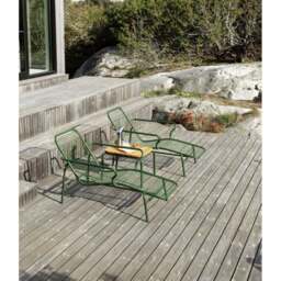 Normann Copenhagen Vig Outdoor Chaise Longue - Dark Green Powder-coated Steel - thumbnail 4