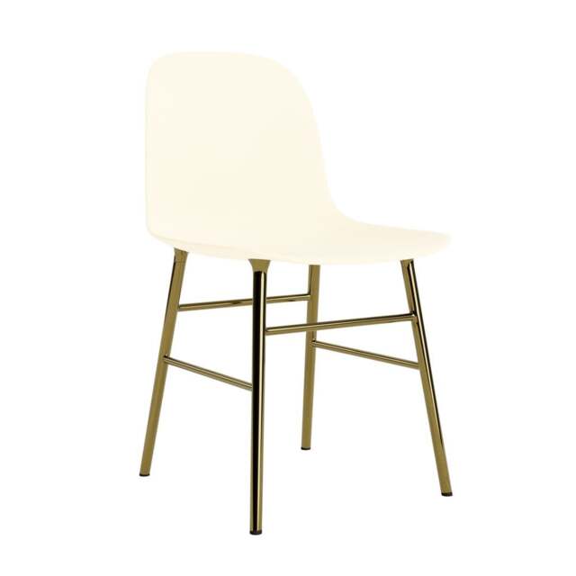 Normann Copenhagen Form Chair - Cream - Brass Legs Shell Colour: Cream, Leg Colour: Brass - image 1