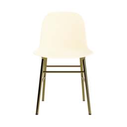 Normann Copenhagen Form Chair - Cream - Brass Legs Shell Colour: Cream, Leg Colour: Brass - thumbnail 2
