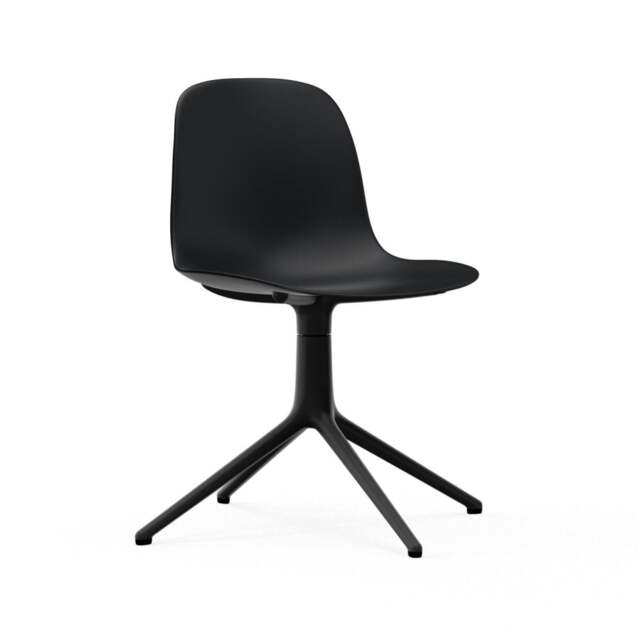 Normann Copenhagen Form Chair Swivel - 4 Leg - Black - Black Legs Shell Colour: Black, Leg Colour: Black - image 1