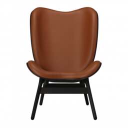 Umage A Conversation Piece Armchair - Tall - Black Oak - Hope Leather Cognac Wood: Black Oak, Colour: Cognac - thumbnail 2