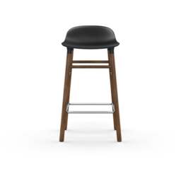 Normann Copenhagen Form Barstool - Wood - 65cm - Black - Walnut Legs Shell Colour: Black, Leg Colour: Walnut - thumbnail 2