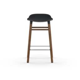 Normann Copenhagen Form Barstool - Wood - 65cm - Black - Walnut Legs Shell Colour: Black, Leg Colour: Walnut - thumbnail 4