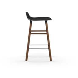 Normann Copenhagen Form Barstool - Wood - 65cm - Black - Walnut Legs Shell Colour: Black, Leg Colour: Walnut - thumbnail 3
