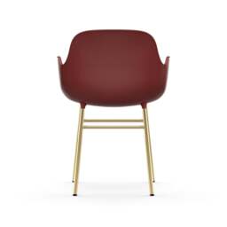 Normann Copenhagen Form Armchair - Red - Brass Legs Shell Colour: Red, Leg Colour: Brass - thumbnail 4