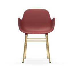 Normann Copenhagen Form Armchair - Red - Brass Legs Shell Colour: Red, Leg Colour: Brass - thumbnail 2