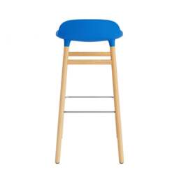 Normann Copenhagen Form Barstool - Wood - 75cm - Bright Blue - Oak Legs Shell Colour: Bright Blue, Leg Colour: Oak - thumbnail 4