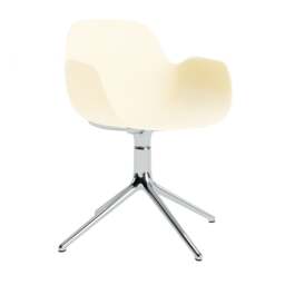 Normann Copenhagen Form Armchair Swivel - 4 Leg - Cream - Aluminium Legs Shell Colour: Cream, Leg Colour: Aluminium - thumbnail 1