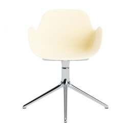 Normann Copenhagen Form Armchair Swivel - 4 Leg - Cream - Aluminium Legs Shell Colour: Cream, Leg Colour: Aluminium - thumbnail 2