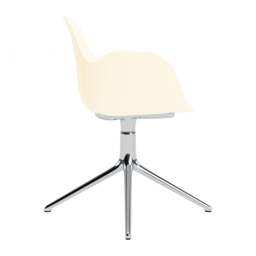 Normann Copenhagen Form Armchair Swivel - 4 Leg - Cream - Aluminium Legs Shell Colour: Cream, Leg Colour: Aluminium - thumbnail 3