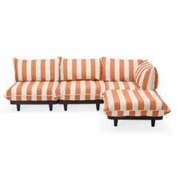 Fatboy Paletti Outdoor Set & Anthracite Table - Large Colour: Stripe Orange Creme (Right) - thumbnail 2