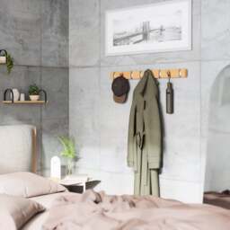 Umbra Flip 8 Hook Coat Rack - Natural/Nickel - thumbnail 2