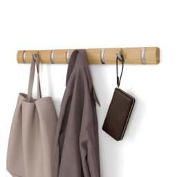 Umbra Flip 8 Hook Coat Rack - Natural/Nickel