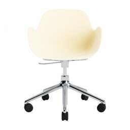 Normann Copenhagen Form Armchair Swivel - 5 Wheel - Gas Lift - Cream - Aluminium Legs Shell Colour: Cream, Leg Colour: Aluminium - thumbnail 2