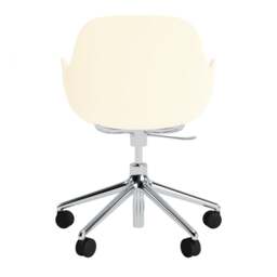 Normann Copenhagen Form Armchair Swivel - 5 Wheel - Gas Lift - Cream - Aluminium Legs Shell Colour: Cream, Leg Colour: Aluminium - thumbnail 4