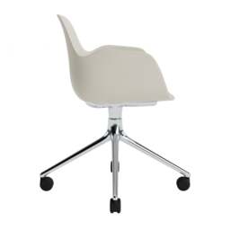 Normann Copenhagen Form Armchair Swivel - 4 Wheel - Light Grey - Aluminium Legs Shell Colour: Light Grey, Leg Colour: Aluminium - thumbnail 3