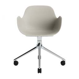 Normann Copenhagen Form Armchair Swivel - 4 Wheel - Light Grey - Aluminium Legs Shell Colour: Light Grey, Leg Colour: Aluminium - thumbnail 2