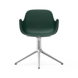 Normann Copenhagen Form Armchair Swivel - 4 Leg - Green - Aluminium Legs Shell Colour: Green, Leg Colour: Aluminium - thumbnail 2
