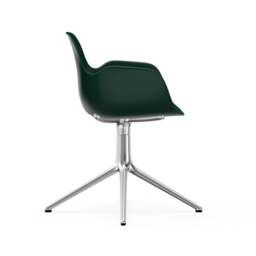 Normann Copenhagen Form Armchair Swivel - 4 Leg - Green - Aluminium Legs Shell Colour: Green, Leg Colour: Aluminium - thumbnail 3