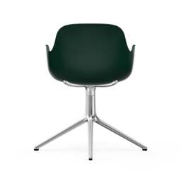 Normann Copenhagen Form Armchair Swivel - 4 Leg - Green - Aluminium Legs Shell Colour: Green, Leg Colour: Aluminium - thumbnail 4