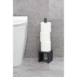 Wireworks Cosmos Freestanding Toilet Roll Holder - Dark Oak - thumbnail 4