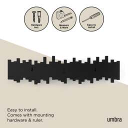 Umbra Sticks Multi Hook Wall Rack - Black - 8 Hooks - thumbnail 6