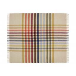 Bronte By Moon Luxury Merino Lambswool Henley Throw - Beige/Multi - thumbnail 2
