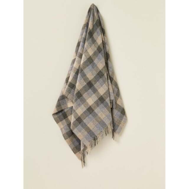 Bronte By Moon Merino Lambswool Patchwork Throw - Natural - image 1