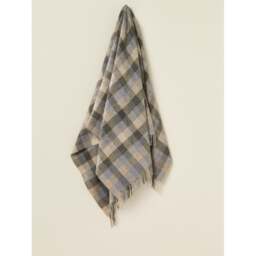 Bronte By Moon Merino Lambswool Patchwork Throw - Natural