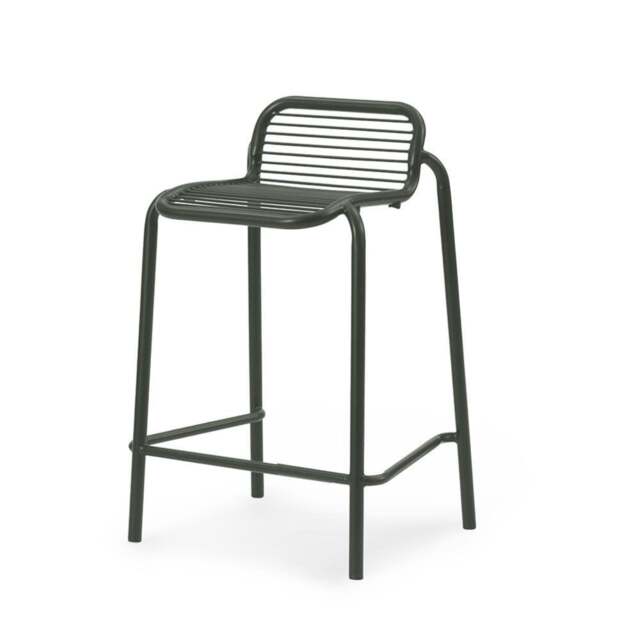 Normann Copenhagen Vig Outdoor Bar Stool - Dark Green Steel - 65cm - image 1
