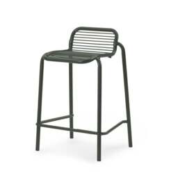 Normann Copenhagen Vig Outdoor Bar Stool - Dark Green Steel - 65cm - thumbnail 1
