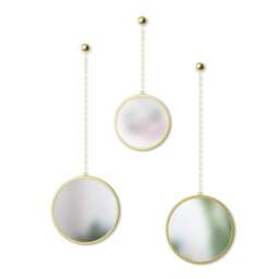 Umbra Dima Round Wall Mirror - Brass - Set of 3
